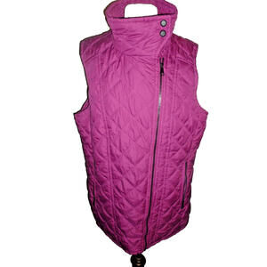 Marc Anthony Women’s Mauve Zip Puffer Golf Vest Jacket Oversize L Large